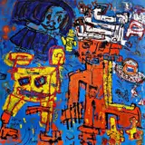 Nana Tedja, Workaholic, 2023, acrylic on canvas
