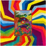 Indya Gokita, The Seed is as much the goal as the Flower, 2023, embroidery floss, cotton fibre, acrylic fibre, synthetic polymer adhesive on monks cloth and canvas