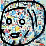 Soni Irawan, Who’s in your head, 2023, acrylic and solid marker on canvas