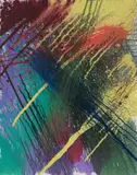 Yeoh Choo Kuan, Meteor Mash (detail of What Makes A Mountain), 2022, acrylic on linen