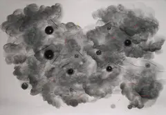 Equate by Iwan Effendi, 2022, charcoal and soft pastel on 300 gsm watercolour paper, offered Nov 2023