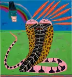 Untitled 7 by Jordy Kerwick, 2021, oil, acrylic and spray paint on canvas, sold Mar 2022