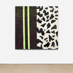 Vaughn Spann, Dalmatian (Desert Storm) (No. 6), 2018, polymer, Flashe, terry cloth and molding paste on canvas