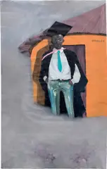 Untitled by Wonder Buhle Mbambo, 2020, acrylic on unstretched canvas, sold Mar 2022