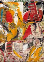 Angel Otero, The Bird and the Brut, 2014, oil and oil paint skins on canvas