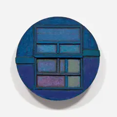 Year by Ralph Humphrey, 1982–1983, casein and modeling paste on wood, offered Mar 2022