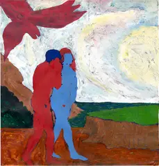 Bob Thompson, Adam and Eve, 1964, gouache on paper