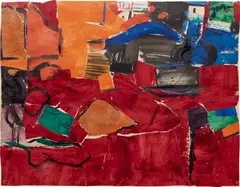 The Creeks by Grace Hartigan, 1957, acrylic, gouache and paper collage on paper, sold Mar 2022