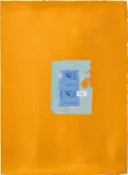 In Yellow Ochre with Two Blues by Robert Motherwell, 1968, acrylic and pasted papers on paper, offered Mar 2022