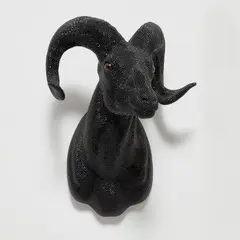Marc Swanson, Untitled (Black Ram), 2009, polyurethane foam, crystals, adhesive