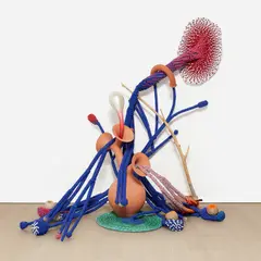 sem título by Maria Nepomuceno, 2017, beads, rope, ceramic, clay, wood, fiberglass and resin, sold Mar 2022