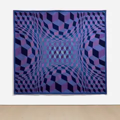 Cheyt Stri by Victor Vasarely, 1972, handwoven tapestry, sold Mar 2022