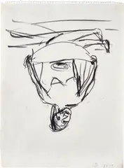 Ohne Titel (Strandbild) by Georg Baselitz, 1981, charcoal on paper, sold Mar 2022