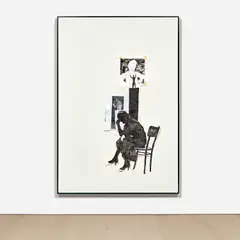 Paulina Olowska, From Idea to Baryshnikov, 2005, ink, thread, tape and paper collage on canvas