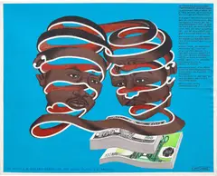 Chéri Samba, Je suis le meme mais…je ne suis plus le meme, 2003, acrylic, glitter and graphite on canvas
