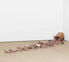 Tom Friedman, Inside Out, 1991-2006, cardboard box, christmas lights, styrofoam and various media from the artist's studio