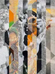 Paul Anthony Smith, When Sounds Clash, 2017, unique picotage on inkjet print with spray paint mounted to museum board