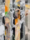 Paul Anthony Smith, When Sounds Clash, 2017, unique picotage on inkjet print with spray paint mounted to museum board