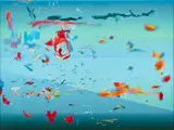 Petra Cortright, aaapornstars_frogcam2/fubu, 2018, digital painting on aluminum