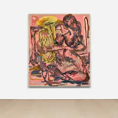 Alex Becerra, Woman with Tuba, 2014, oil on canvas over panel