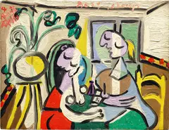 Pablo Picasso, Figures et plante, oil on panel