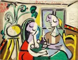 Pablo Picasso, Figures et plante, oil on panel