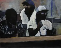 Intersection of Color: Suite by Reggie Burrows Hodges, 2019, acrylic, oil and pastel on canvas, sold May 2022