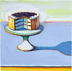 Berry Cake by Wayne Thiebaud, 2017-2018, oil on board, sold May 2022