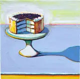 Wayne Thiebaud, Berry Cake, 2017-2018, oil on board