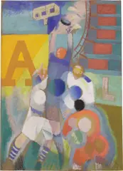 Robert Delaunay, L'Équipe de Cardiff, 1922-1923, pastel on paper