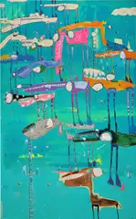 Rafa Macarrón, La Perrera, 2018, mixed media on canvas