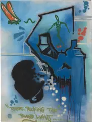 Dondi White, Rebel Rocking the Blind Light, 1983, acrylic and spray paint on canvas
