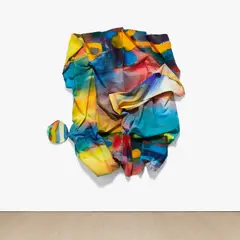 With Blue and... by Sam Gilliam, 1997, acrylic on draped sewn canvas, in 2 parts, offered May 2022