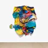 Sam Gilliam, With Blue and..., 1997, acrylic on draped sewn canvas, in 2 parts
