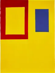 Mary Heilmann, Yellow, Red + Blue Drawing, 1976, acrylic on paper