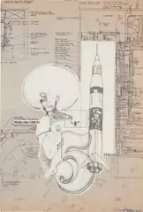 Dondi White, Reign Man Cometh, 1994, ink, graphite and collage on paper
