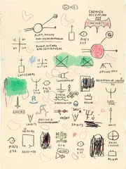 Jean-Michel Basquiat, Untitled, 1987, crayon and watercolor on paper
