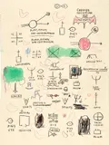 Untitled by Jean-Michel Basquiat, 1987, crayon and watercolor on paper, sold May 2022
