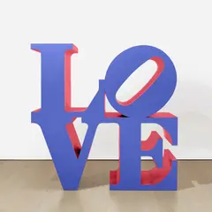 Robert Indiana, LOVE (Violet Faces Red Sides), 1966, polychromed aluminum
