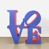 Robert Indiana, LOVE (Violet Faces Red Sides), 1966, polychromed aluminum
