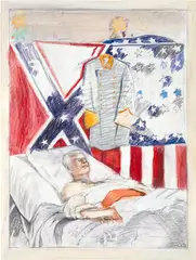 Larry Rivers, Last Civil War Veteran, 1968, pencil and pastel on canvaspaper
