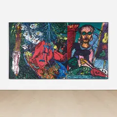 Aegean Crime by Malcolm Morley, 1987, oil and wax on canvas, sold May 2022