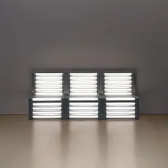 Vito Acconci, Modular Fluorescent Sofa, 1990, aluminum and fluorescent light