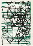 Brice Marden, Untitled, 1988, ink over printed paper