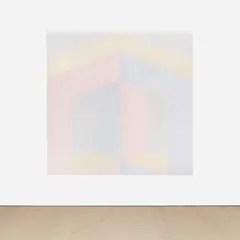 Wall Drawing #1023: Isometric form by Sol LeWitt, 2002, red, yellow, blue, and black pencil, sold May 2022