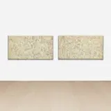 Sam Gilliam, Shimmering Pisces, 1975, acrylic and canvas collage on beveled edge canvas, diptych
