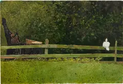 Duck, Fence, and Stump by Jamie Wyeth, 1967, watercolor on paper, sold May 2022