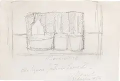 Natura morta by Giorgio Morandi, 1954, pencil on paper, sold May 2022