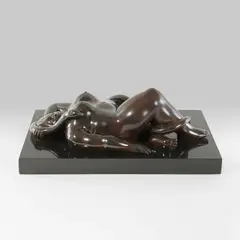 Woman with Serpent by Fernando Botero, 1983, bronze, sold May 2022