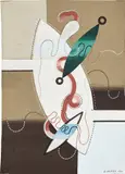Georges Valmier, Untitled, 1932, gouache and painted paper collage on paper